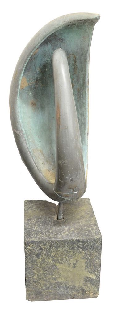 Appraisal: Bronze Organic Sculpture on stone base height inches Bronze Organic