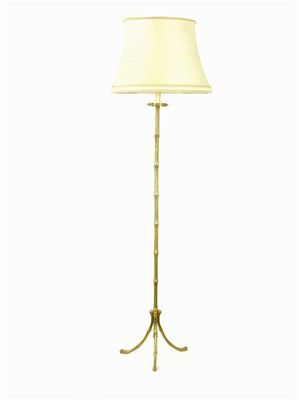 Appraisal: A brass 'bamboo' standard lamp with shade in cm