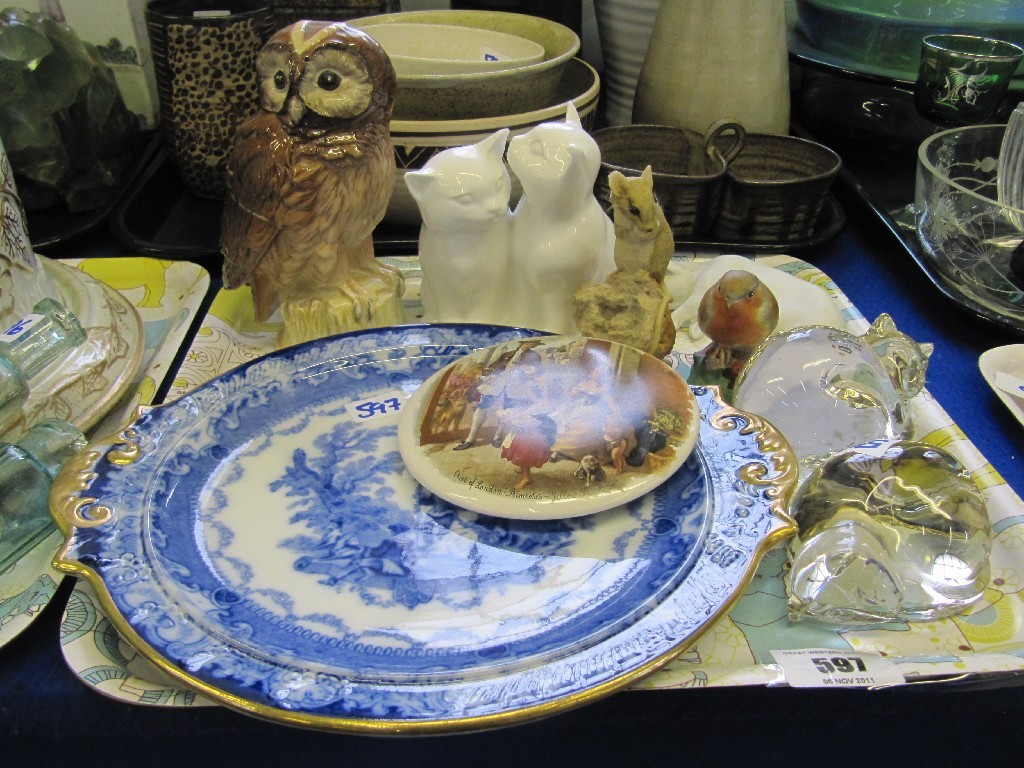 Appraisal: Tray lot to include Beswick tawny owl decanter Royal Doulton