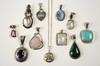 Appraisal: PENDANT LOT - Eleven sterling pendants including turquoise malachite labradorite