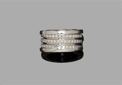 Appraisal: DIAMOND RING BULGARI White gold Bulgari Zero model Broad wedding