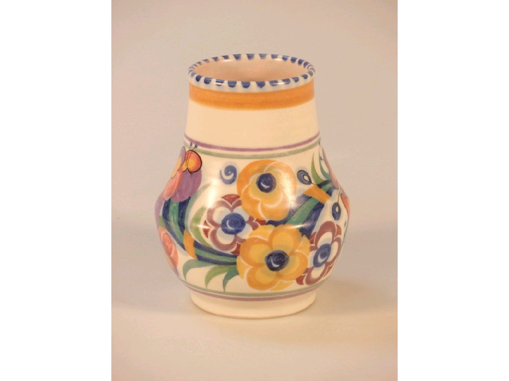 Appraisal: A Poole Pottery vase of swept circular form painted with