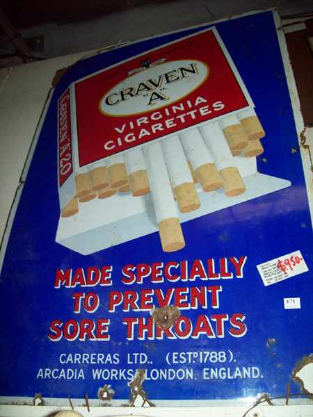 Appraisal: AN ANTIQUE ENAMEL SIGN 'CRAVEN A'