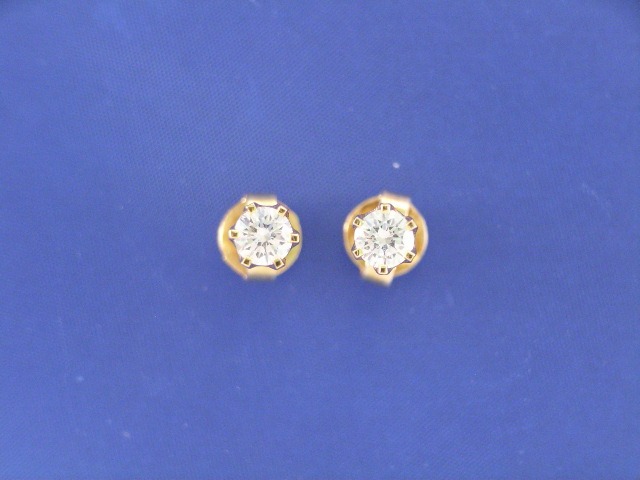 Appraisal: A pair of ct gold diamond stud earrings estimated total