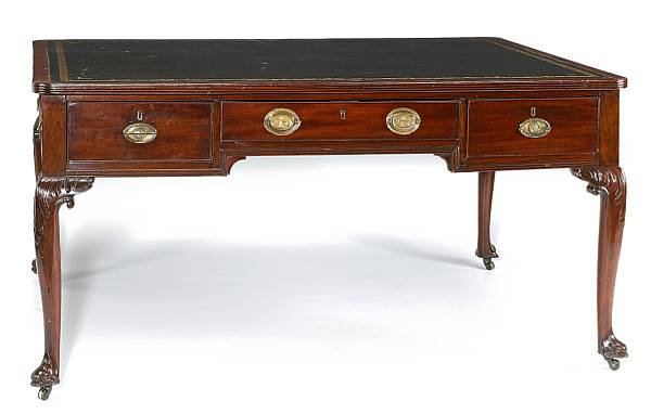 Appraisal: A George III style mahogany library table th century and