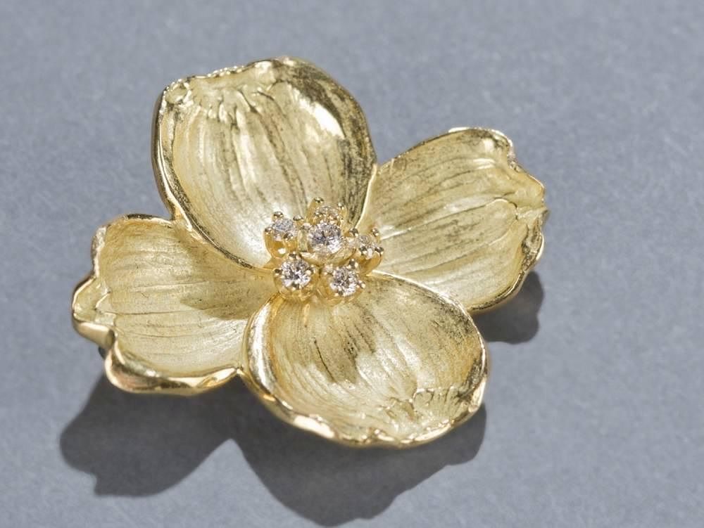 Appraisal: Tiffany Co dogwood flower diamond pendant A Tiffany Co Dogwood