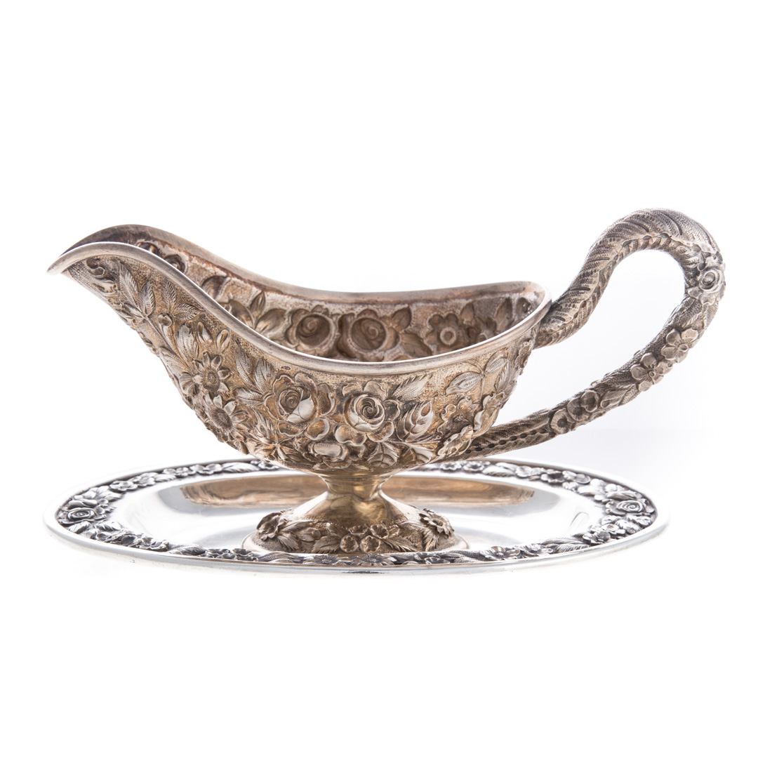 Appraisal: Schofield sterling sauceboat and undertray in the Baltimore Rose pattern