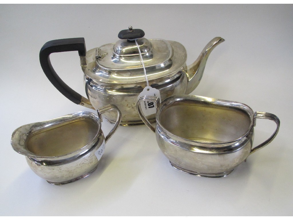 Appraisal: Three piece silver tea service oz Sheffield