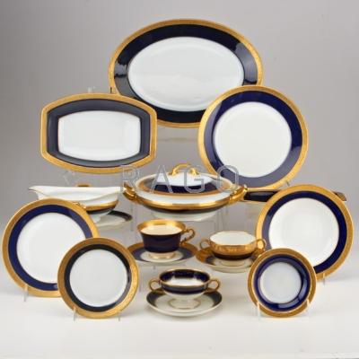 Appraisal: HAVILAND ROSENTHAL ETC pieces cobalt and gilt rimmed porcelain th