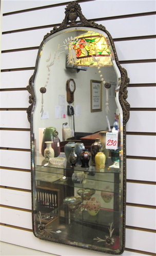 Appraisal: AN AMERICAN 'S ENGRAVED WALL MIRROR The carved-shaped gilt wood