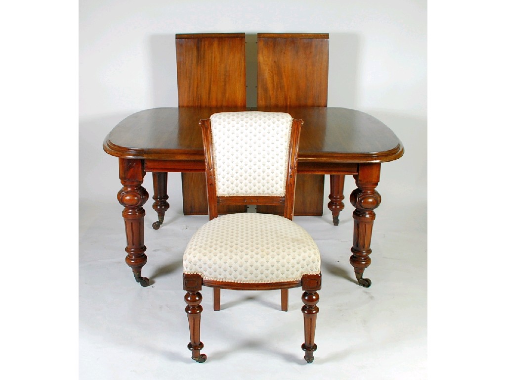 Appraisal: MID VICTORIAN STYLE MAHOGANY WIND OUT EXTENDING DINING TABLE AND