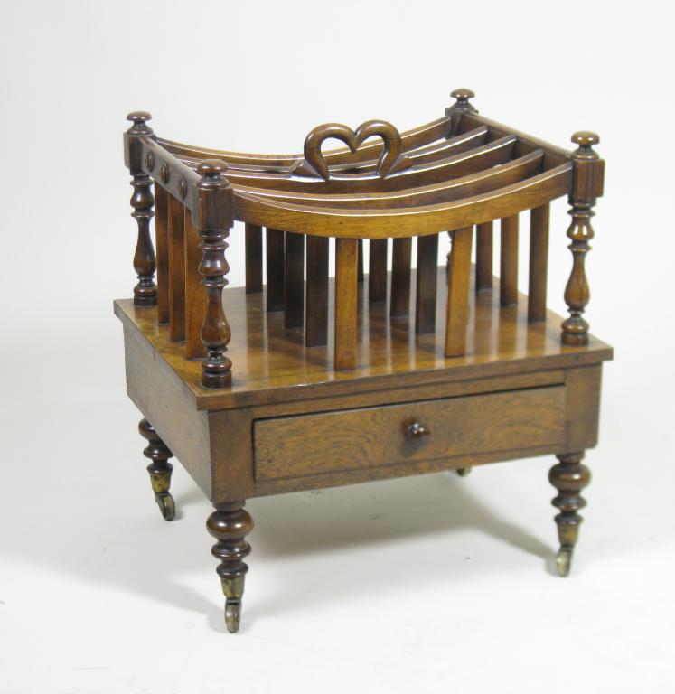 Appraisal: An early th Century rosewood Music Canterbury with shaped handle