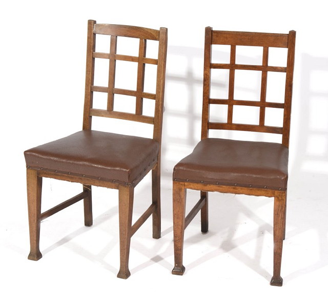 Appraisal: A SET OF SEVEN HEALS OAK COTSWOLD STYLE DINING CHAIRS