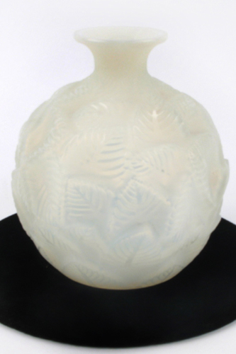 Appraisal: RENE LALIQUE ART GLASS VASE in the Ormeaux pattern height