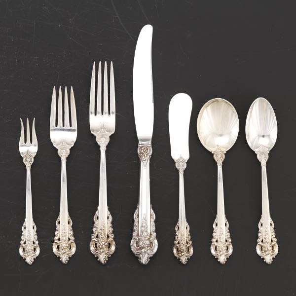 Appraisal: WALLACE STERLING SILVER FLATWARE SERVICE FOR TWELVE GRANDE BAROQUE PATTERN