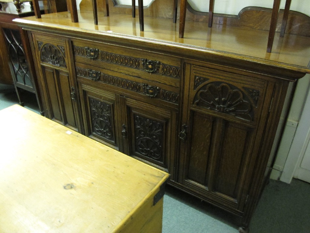 Appraisal: Late Victorian carved oak sideboard