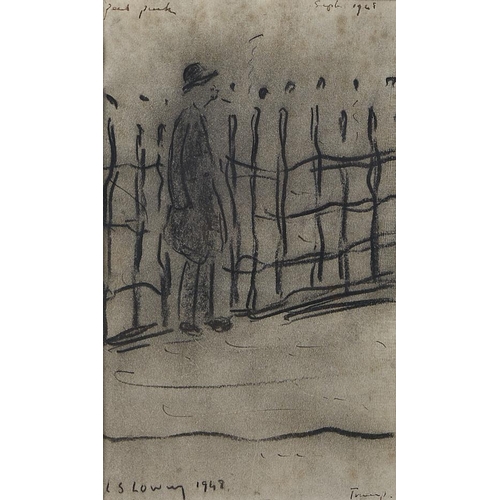 Appraisal: Manner of Laurence Stephen Lowry - Man by Railings bears