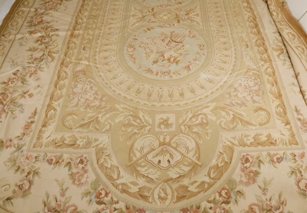 Appraisal: AUBUSSON SAVONNERIE STYLE CARPET - ' X ' Oval flat