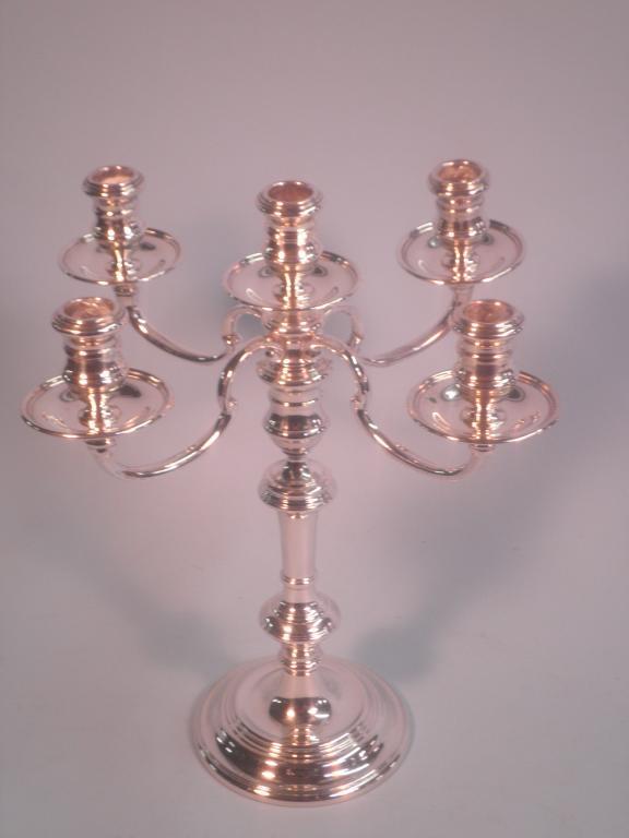 Appraisal: An Elizabeth II silver five light candelabrum of thC design