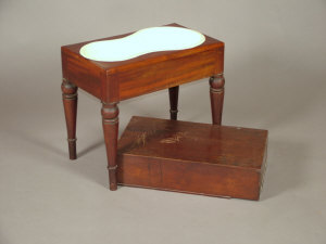 Appraisal: A mahogany bidet stool mid th century of rectangular form