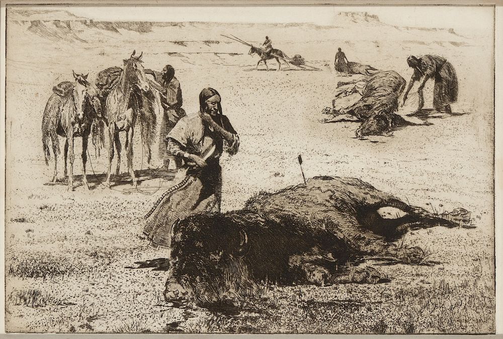 Appraisal: Edward Borein After the Buffalo Hunt ca After the Buffalo