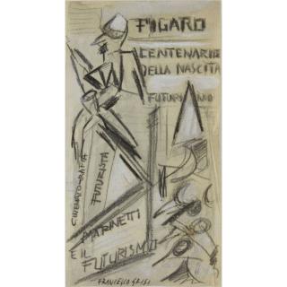 Appraisal: Francesco Grisi Italian - Charcoal and Gouache on Paper Futurist