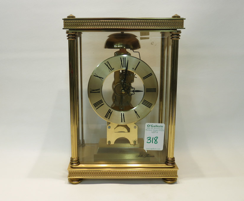 Appraisal: SETH THOMAS MODERN SKELETON CLOCK with spring wound time and