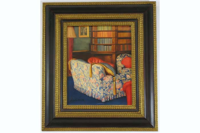 Appraisal: ROGELIO PUENTE OIL ON CANVAS Havana Cuba born Library and