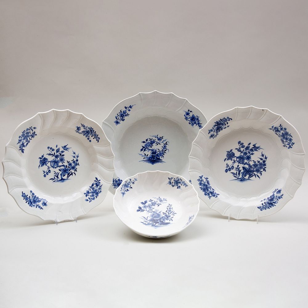 Appraisal: Group of Four French Blue and White Porcelain Serving Pieces