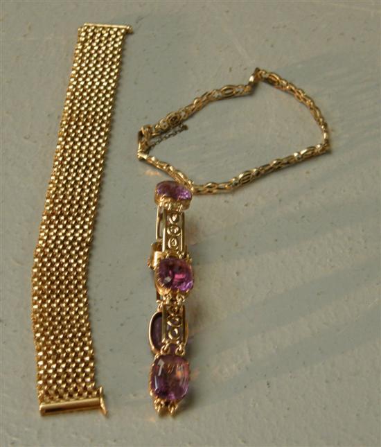 Appraisal: Ladies ct gold bracelet a yellow metal bracelet with purple