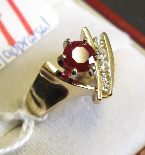 Appraisal: RUBY DIAMOND AND FOURTEEN KARAT GOLD RING WITH APPRAISAL set