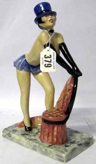 Appraisal: Kevin Francis Figure Lady Posing With Chair Height cm backstamp