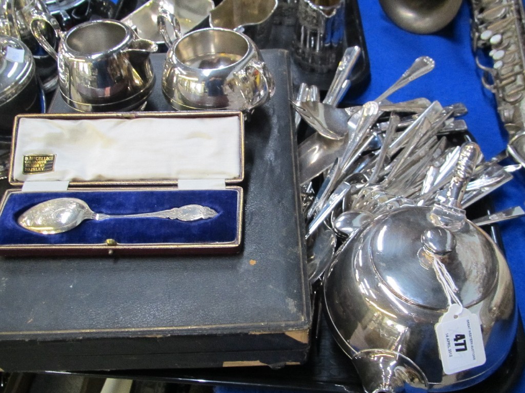 Appraisal: Tray lot of EP - tea service cased and loose