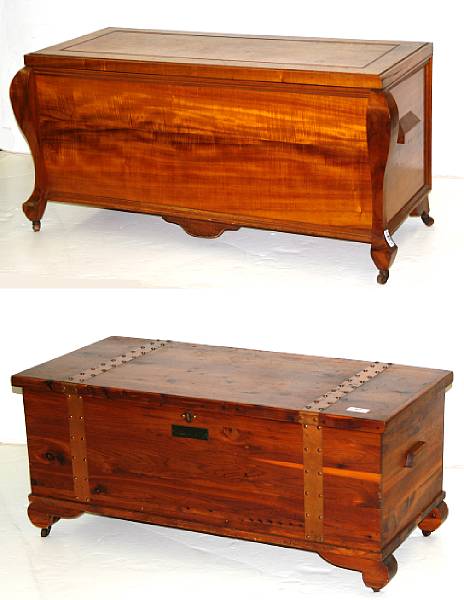 Appraisal: Two hardwood chests