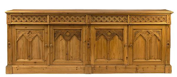 Appraisal: A Spanish Baroque colonial style pine cabinet height in width