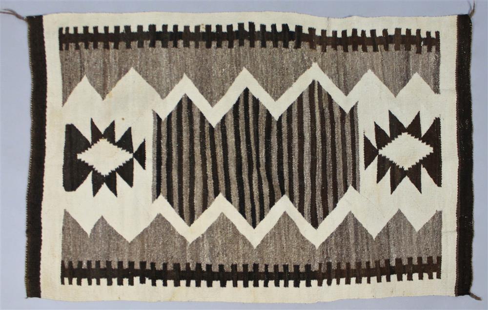 Appraisal: NATIVE AMERICAN NAVAJO TWO GRAY HILLS WOOL RUG finely woven