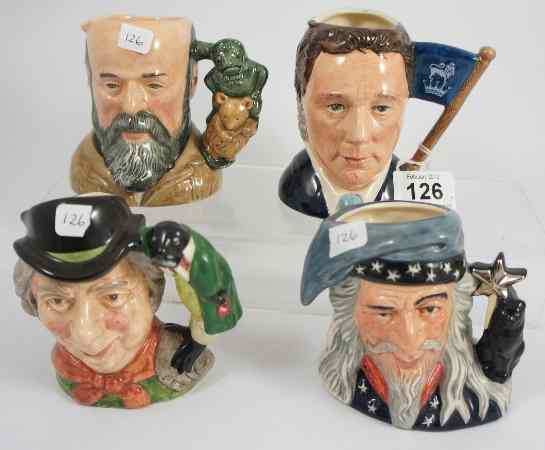 Appraisal: Royal Doulton Small Character Jugs George Tinworth D Double Sided