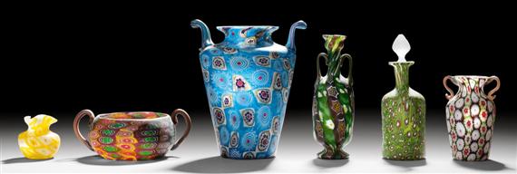 Appraisal: FRATELLI TOSO MURANO LOT OF VASES circa Millefiori murrine glass