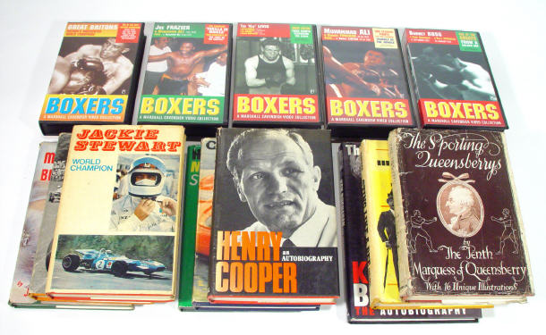 Appraisal: Collection of sporting books videos and ephemera mainly boxing motorsport