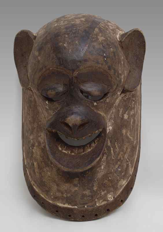 Appraisal: CARVED AFRICAN BAULE MONKEY MASK IVORY COAST '' x ''