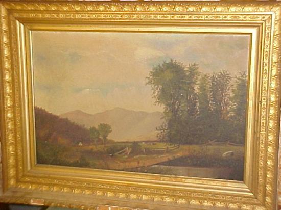 Appraisal: Unsigned oil on canvas landscape ss '' h x ''