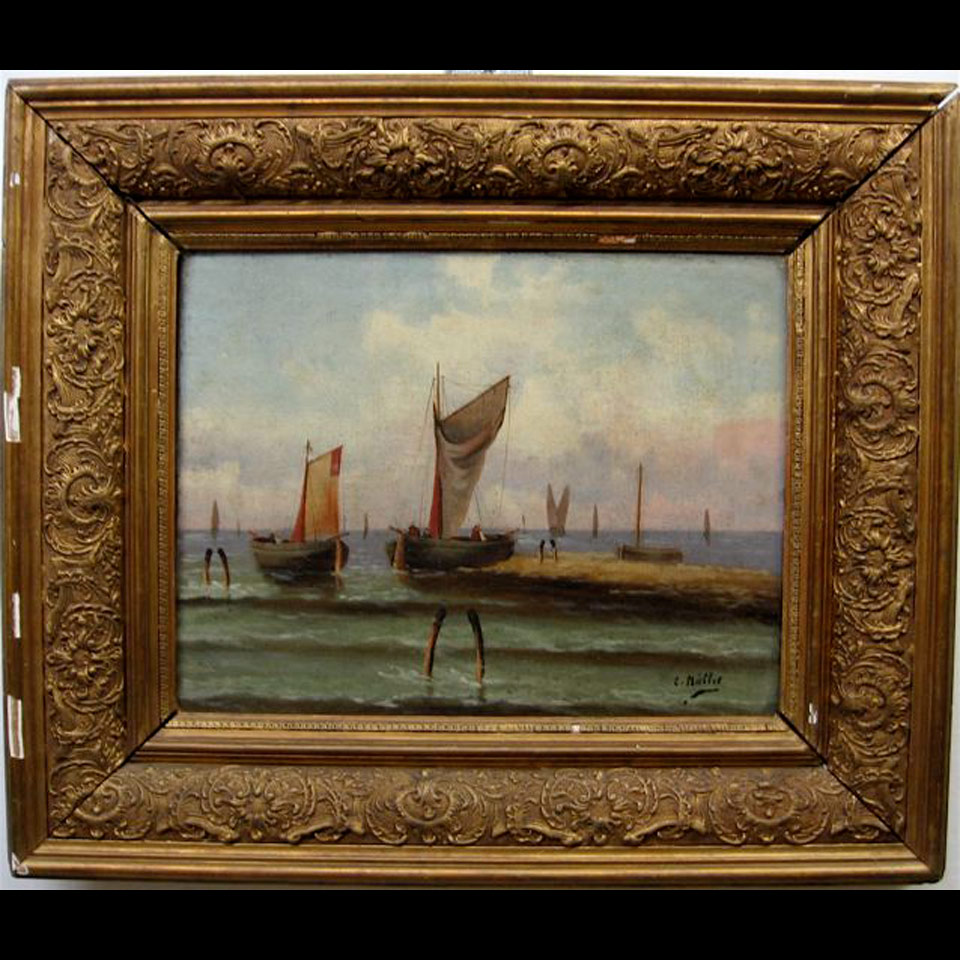 Appraisal: LOW TIDE C MULLER TH TH C GERMAN OIL ON