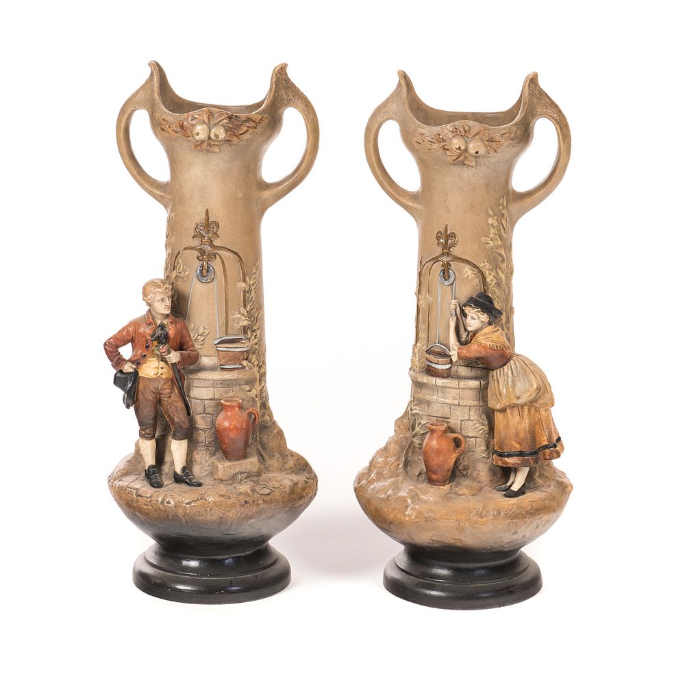 Appraisal: Pair Of Amphora Vases Pair Of Amphora Vases