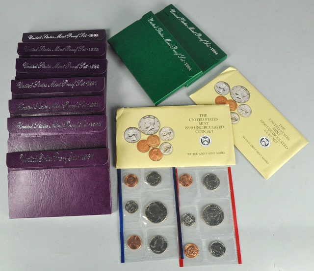 Appraisal: Nine Clad Proof SetsDates include sets sets and sets Along