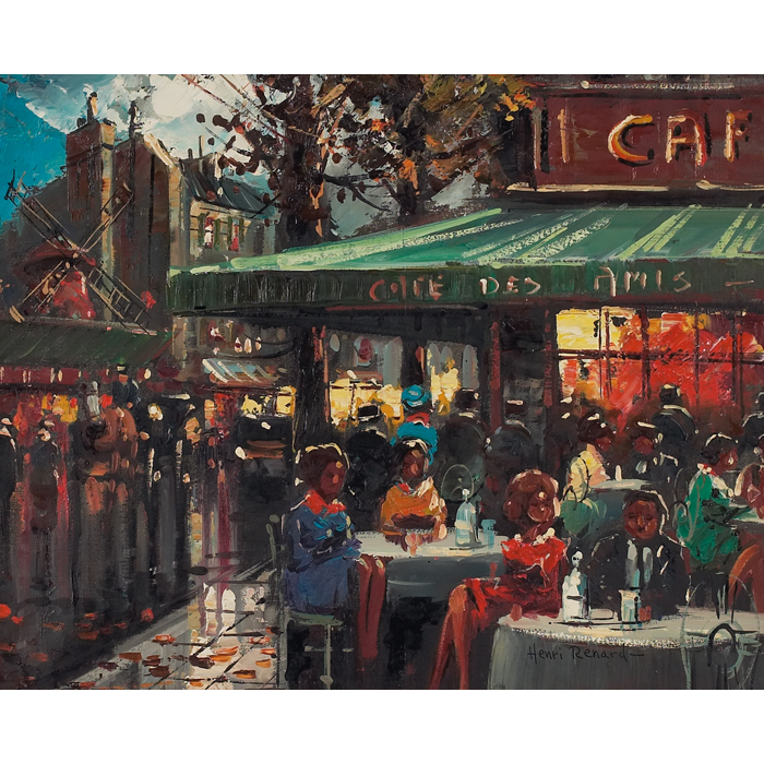 Appraisal: Henri Renard French th century ''Cafe Scene '' c oil