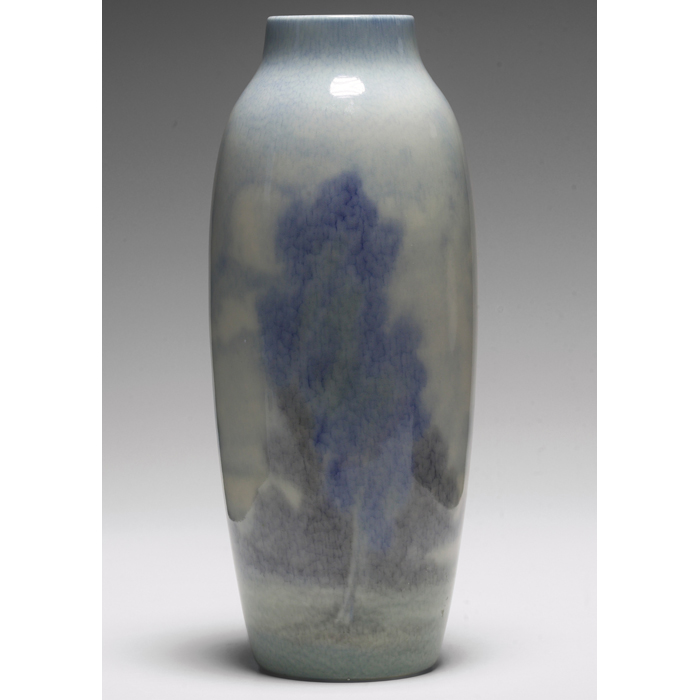 Appraisal: Rare Rookwood vase Porcelain glaze landscape in blues and greens