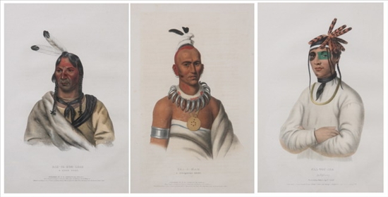 Appraisal: THOMAS MCKENNEY AND JAMES HALL Three prints TAI-O-MAH MUSQUAKEE BRAVE