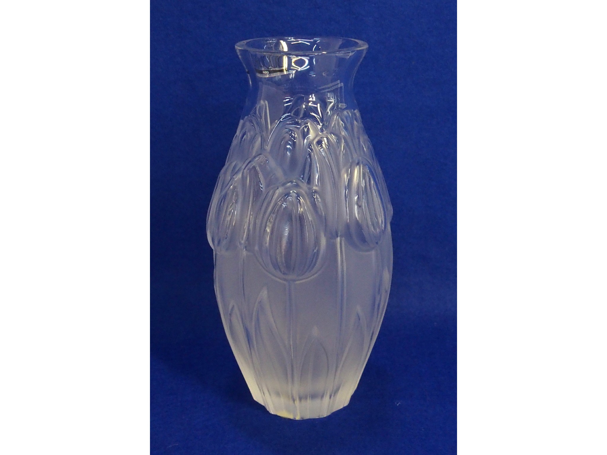 Appraisal: Modern Lalique vase decorated with moulded tulips