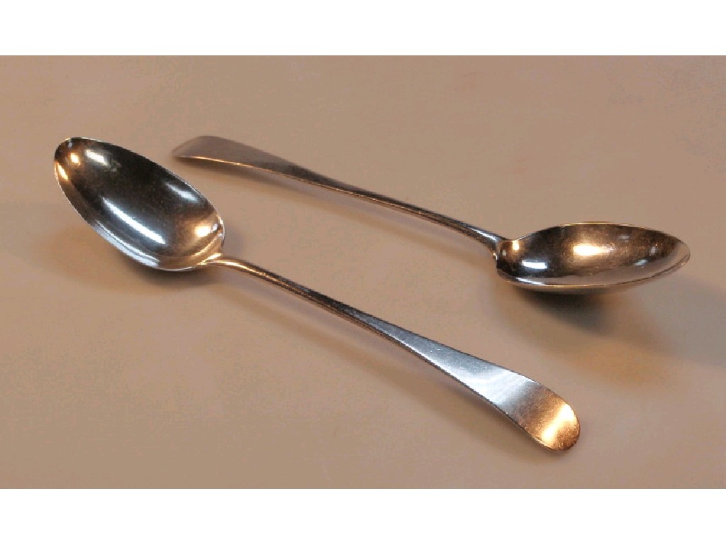 Appraisal: A pair of George III silver Old English tablespoons by