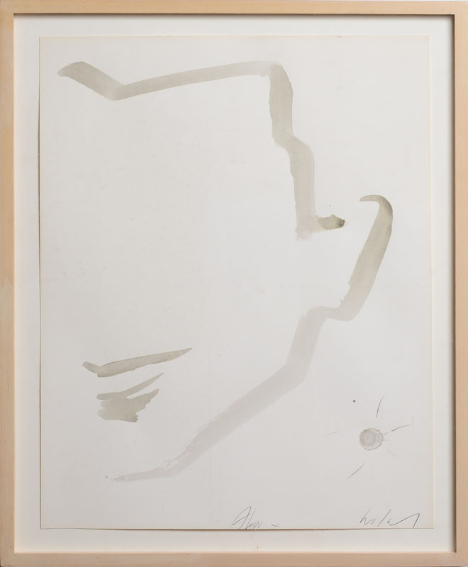 Appraisal: DAVID CROLAND UNTITLED Ink wash and pencil on paper signed